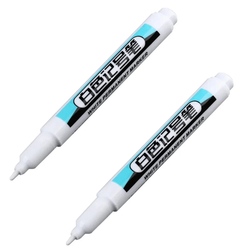 20Pcs White Ink Permanent Marker Pens Set 0.7/1.0/2.5/45MM Markers Paint Pen for Plastic Leather Glass Stone Metal Art Supplies