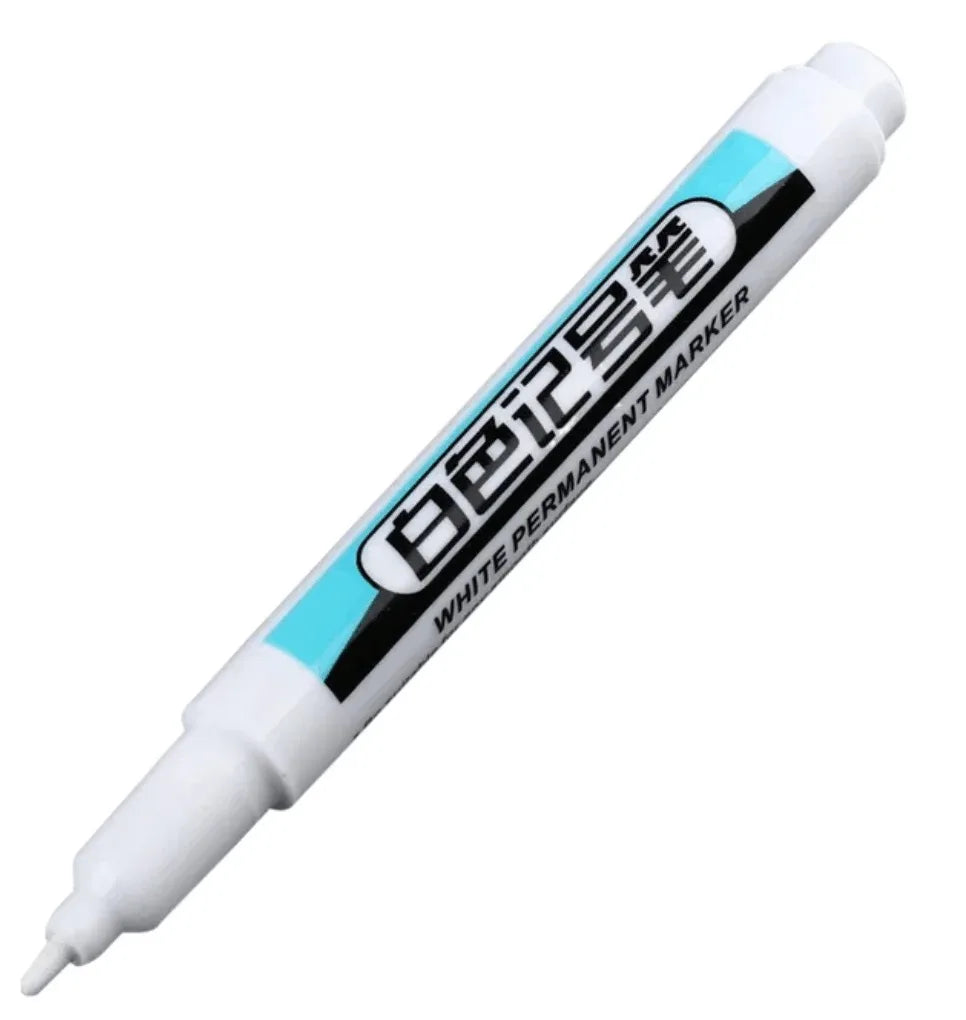 20Pcs White Ink Permanent Marker Pens Set 0.7/1.0/2.5/45MM Markers Paint Pen for Plastic Leather Glass Stone Metal Art Supplies
