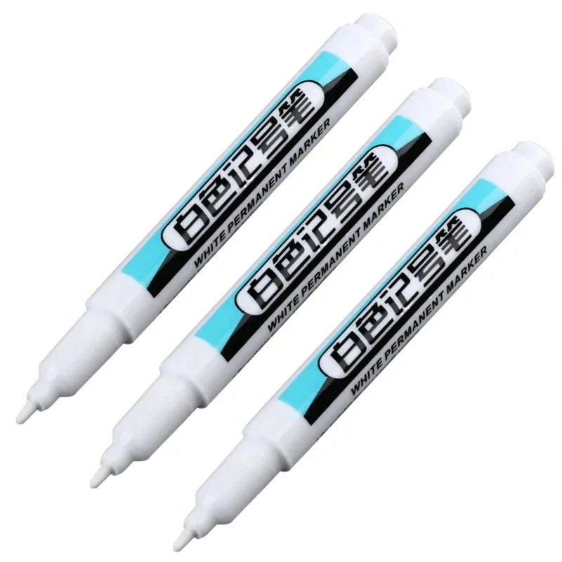 20Pcs White Ink Permanent Marker Pens Set 0.7/1.0/2.5/45MM Markers Paint Pen for Plastic Leather Glass Stone Metal Art Supplies