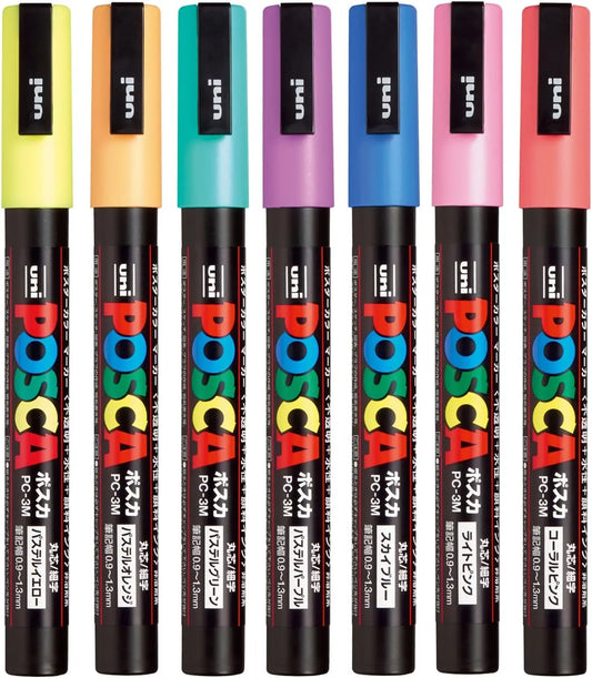 Japan Uni Posca Paint Marker Pen,3M Fine Posca Marker with Reversible Tips, Acrylic Paint Pens Art Supplies, Fabric Paint refill