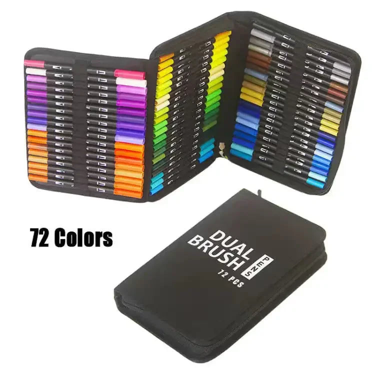 12/24/60/72/100/120 Colors Watercolor Art Markers Brush Pen Dual Tip Fineliner Drawing for Calligraphy Painting Set Art Supplies