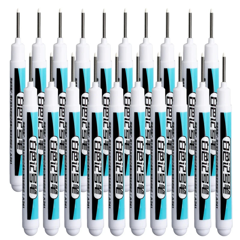 20Pcs White Ink Permanent Marker Pens Set 0.7/1.0/2.5/45MM Markers Paint Pen for Plastic Leather Glass Stone Metal Art Supplies