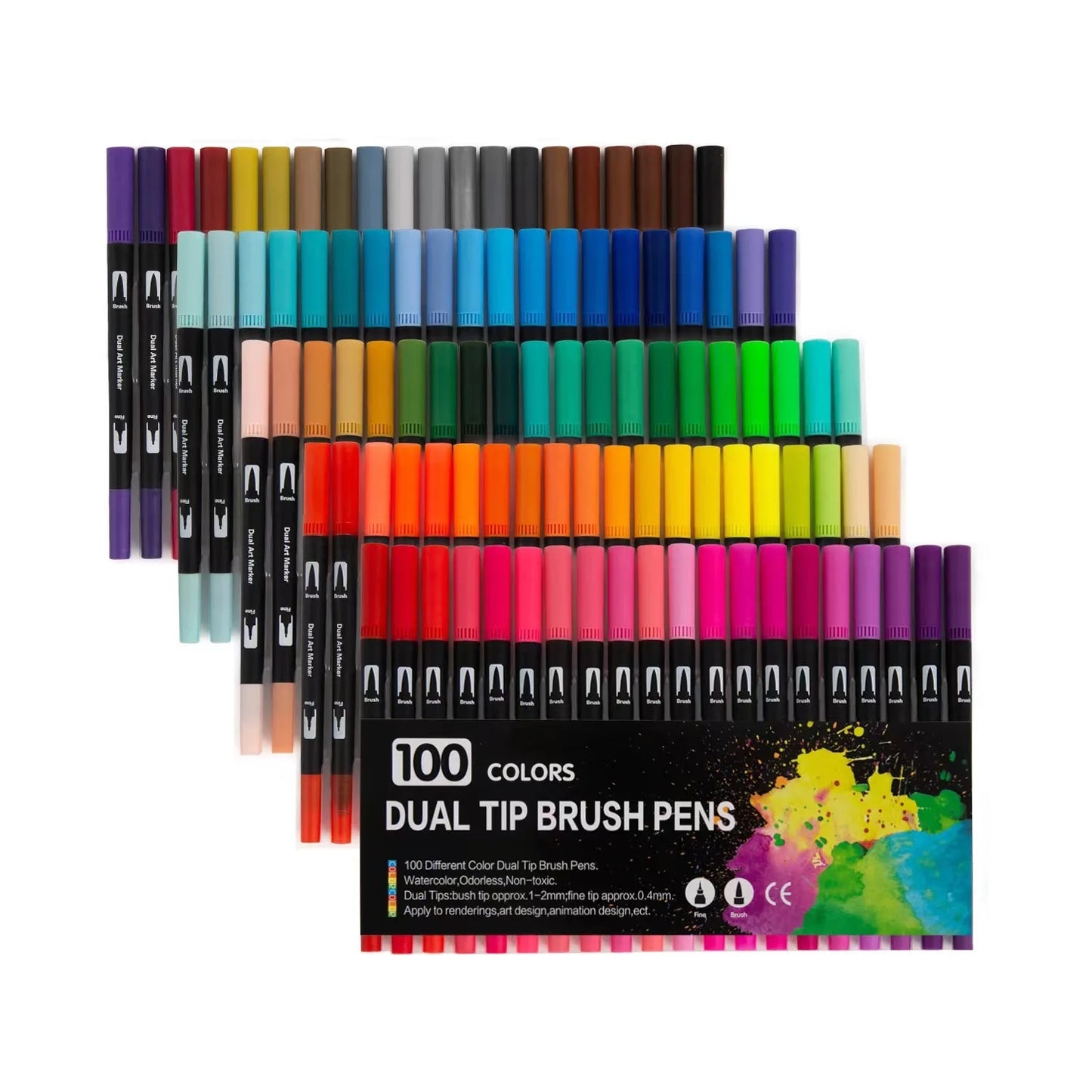 12/24/60/72/100/120 Colors Watercolor Art Markers Brush Pen Dual Tip Fineliner Drawing for Calligraphy Painting Set Art Supplies