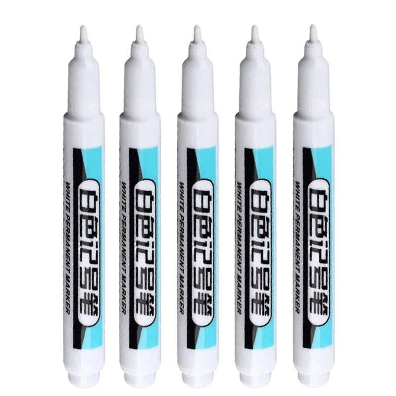 20Pcs White Ink Permanent Marker Pens Set 0.7/1.0/2.5/45MM Markers Paint Pen for Plastic Leather Glass Stone Metal Art Supplies