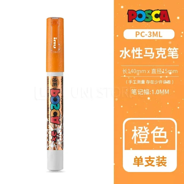 Japan Uni Posca Paint Marker Pen,3M Fine Posca Marker with Reversible Tips, Acrylic Paint Pens Art Supplies, Fabric Paint refill