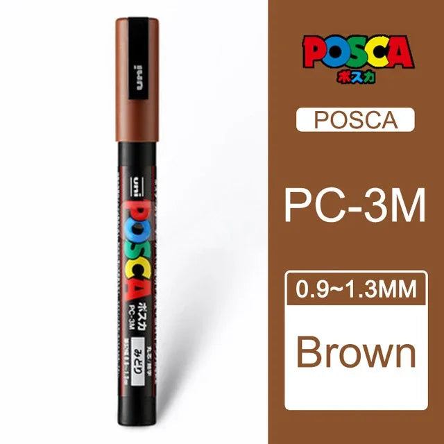 Japan Uni Posca Paint Marker Pen,3M Fine Posca Marker with Reversible Tips, Acrylic Paint Pens Art Supplies, Fabric Paint refill
