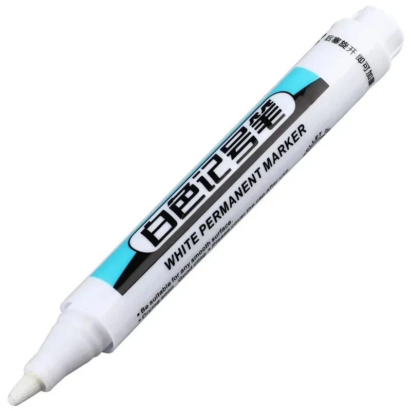 20Pcs White Ink Permanent Marker Pens Set 0.7/1.0/2.5/45MM Markers Paint Pen for Plastic Leather Glass Stone Metal Art Supplies