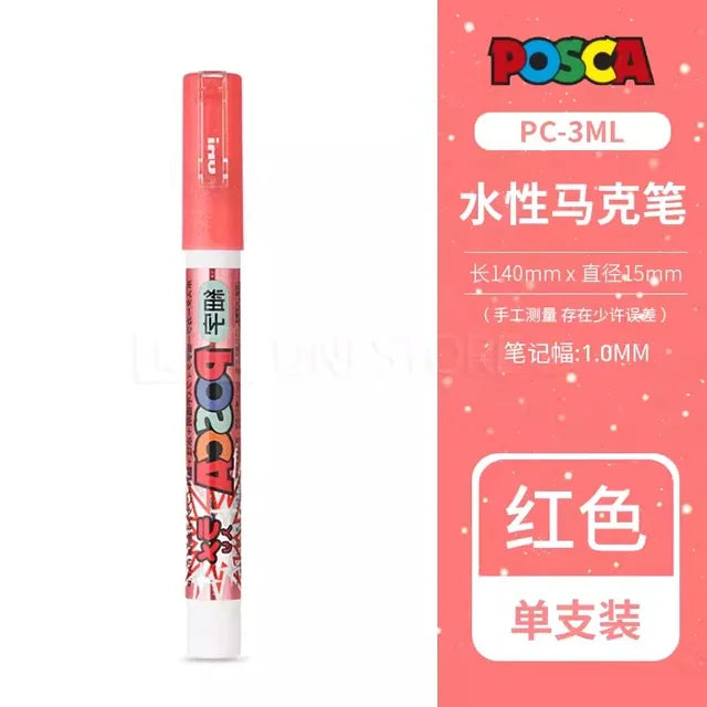 Japan Uni Posca Paint Marker Pen,3M Fine Posca Marker with Reversible Tips, Acrylic Paint Pens Art Supplies, Fabric Paint refill