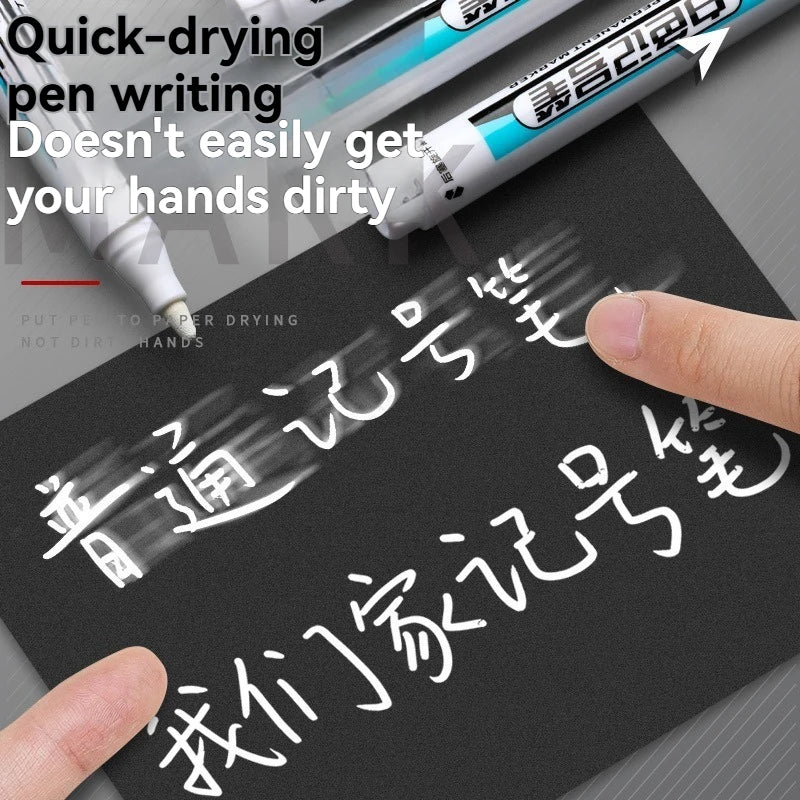 20Pcs White Ink Permanent Marker Pens Set 0.7/1.0/2.5/45MM Markers Paint Pen for Plastic Leather Glass Stone Metal Art Supplies